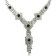 Bib Fashion Bridal Jewellery, Purple & Clear Diamante Geometric Tassel Costume Necklace