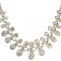 Clear Diamante Twist Champagne Gold Necklace