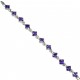Fashion Dress Bib Costume Jewellery, Purple Cubic Zirconia Rhombus Clear CZ Tennis Bracelet