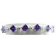 Fashion Dress Bib Costume Jewellery, Purple Cubic Zirconia Rhombus Clear CZ Tennis Bracelet