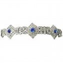 Royal Blue & Clear Diamante Geometric Dressy Bracelet