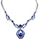 Bridal Costume Jewellery, Wedding Gift, Fashion Royal Blue Diamante Royal Teardrop Dress Necklace