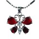 Girls Fashion Jewellery, Gift for Her, Red CZ Cute Butterfly Costume Necklace Pendant