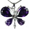 Cute Purple CZ Flutter Large Butterfly Pendant