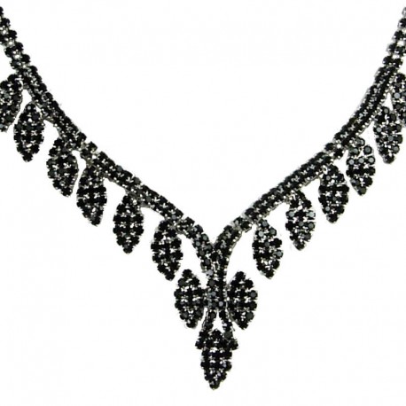 Bridal Jewellery, Wedding Gift, Fashion Black Diamante Graduated Pave Teardrop Necklace
