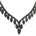 Black Diamante Graduated Pave Teardrop Necklace