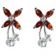 Cut Costume Jewellery, Young Women Girls Gift, Chic Fashion Earring Studs, Red Cubic Zirconia CZ Flower Fairy Stud Earrings