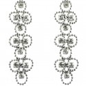 Clear Diamante Link Circle Dress Drop Earrings