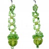 Women's Costume Jewellery, Fashion Gift, Green Art Deco Beaded Drop Earrings