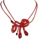 Women's Fashion Jewellery, Costume Jewellery Gift, Red Art Deco Beaded Adore Bow Bead Necklace