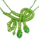 Women's Costume Jewellery, Fashion Gift, Green Art Deco Beaded Adore Bow Bead Necklace
