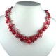 Statement Costume Jewellery, Red Illusion Fashion Pearl Cluster Necklace