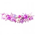 Pink Illusion Pearl Charm Cluster Dangle Bracelet