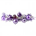 Purple Illusion Pearl Charm Cluster Dangle Bracelet