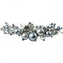 Grey Illusion Pearl Charm Cluster Dangle Bracelet