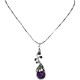 Costume Jewellery Gift, Women's Fashion Necklace, Purple Elegant Flower Teardrop Pendant