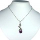 Costume Jewellery Gift, Women's Fashion Necklace, Purple Elegant Flower Teardrop Pendant