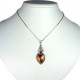 Women's Fashion Jewellery, Girls Gifts, Brown Enamel Heart Pendant with Chain