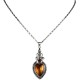 Women's Fashion Jewellery, Girls Gifts, Brown Enamel Heart Pendant with Chain