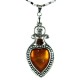 Women's Fashion Jewellery, Girls Gifts, Brown Enamel Heart Pendant with Chain