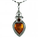 Brown Enamel Heart Pendant