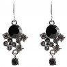 Trendy Chic Bling Costume Jewellery, Fashion Women Girls Gift, Black Twilight Diamante Drop Earrings