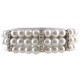 Elastic Stretchy Costume Jewellery, Fashion Women Gift, White Faux Pearl Clear Diamante Spacer Stretch Bracelet