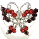 Red & Burgundy Diamante Butterfly Statement Ring