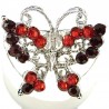 Red & Burgundy Diamante Butterfly Statement Ring