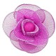 Fancy Bold Costume Jewellery for Fashion Women Party Dress, Hot Pink Large Silky Flower Statement Ring