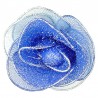 Fancy Bold Costume Jewellery for Fashion Women Party Dress, Blue Large Silky Flower Statement Ring