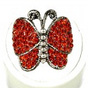 Red Diamante Admiral Butterfly Statement Ring
