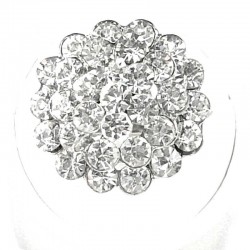 Clear Diamante Cluster Flower Ring