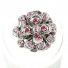 Chic Costume Jewellery, Fashion Women Girls Birthday Gift, Pink Diamante Chrysanthemum Flower Ring