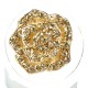Feminine Costume Jewellery, Fashion Women Girls Birthday Gift, Golden Diamante Rose Flower Ring