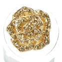 Golden Diamante Rose Flower Ring