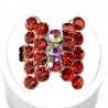 Cute Fun Love Costume Jewellery Rings, Women Girls Gift, Red Diamante Fashion Bow Ring