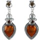 Fashion Women's Costume Jewellery, Love Statement Brown Enamel Heart Drop Earrings