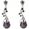 Fashion Women's Gift, Costume Jewellery, Purple Elegant Flower Teardrop Drop Earrings