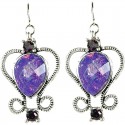 Omega Purple Teardrop Dangle Earrings