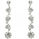 Clear Diamante Linear Drop Earrings