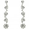 Dressy Costume Jewellery, Women's Gift, Fashion Clear Diamante Linear Drop Earrings