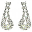 Clear Diamante Beauty Teardrop Wave Drop Earrings