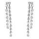 Simple Costume Jewellery, Bridal Wedding Gift, Clear Diamante Simple Tassel Fashion Drop Earrings