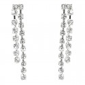 Clear Diamante Simple Tassel Drop Earrings