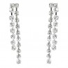 Simple Costume Jewellery, Bridal Wedding Gift, Clear Diamante Simple Tassel Fashion Drop Earrings