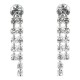 Simple Costume Jewellery, Wedding Bridal Gift, Clear Diamante Tassel Drop Fashion Earrings