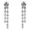 Simple Costume Jewellery, Wedding Bridal Gift, Clear Diamante Tassel Drop Fashion Earrings