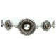 Young Women Costume Jewellery, Girls Gift, Brown Enamel Double Circle Disc Link Fashion Bracelet