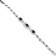 Natural Stone Jewellery, Women's Gift, Black Agate Gemstone Clear Diamante Tennis Bracelet